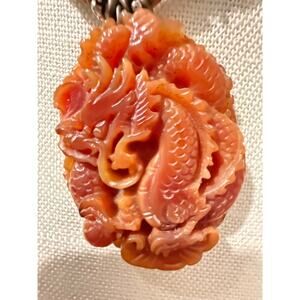 Vintage Artisan Carnelian Agate & Jasper Stone Necklace $35